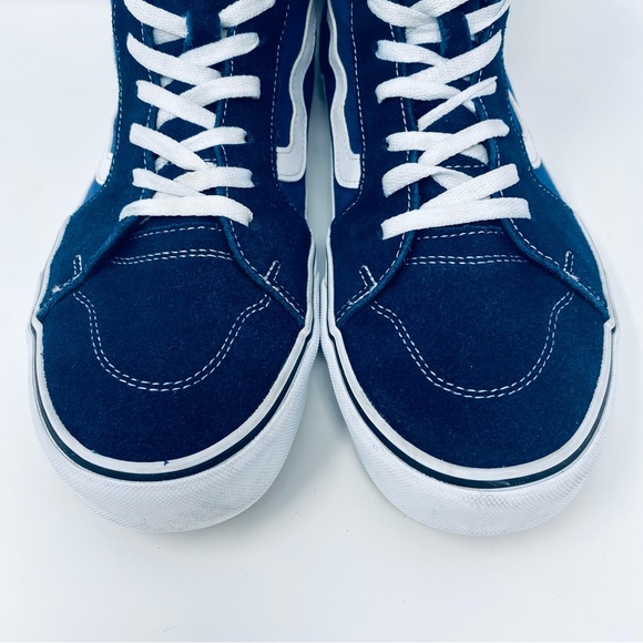 VANS Men's 11 Filmore Navy Blue Denim High-Top SK8 Shoes Sneakers Streetwear - Picture 6 of 15